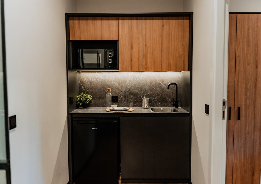 cocina de la habitación para estudiantes en Murcia